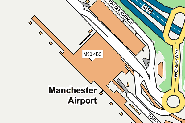 M90 4BS map - OS OpenMap – Local (Ordnance Survey)