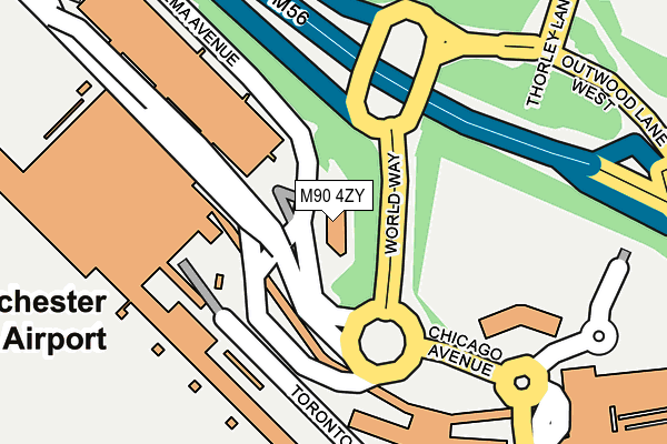 M90 4ZY map - OS OpenMap – Local (Ordnance Survey)