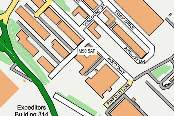 M90 5AF map - OS OpenMap – Local (Ordnance Survey)