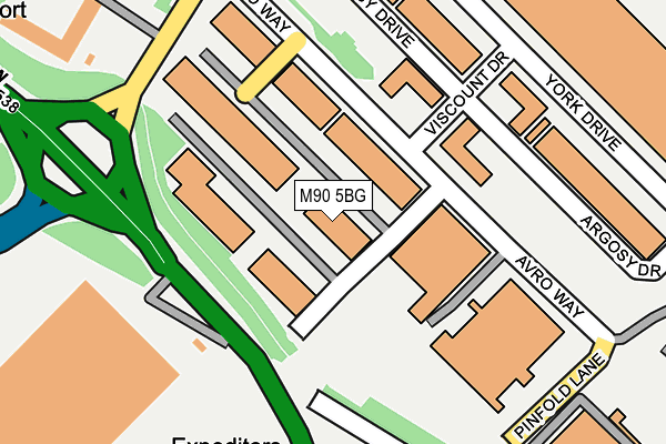 M90 5BG map - OS OpenMap – Local (Ordnance Survey)