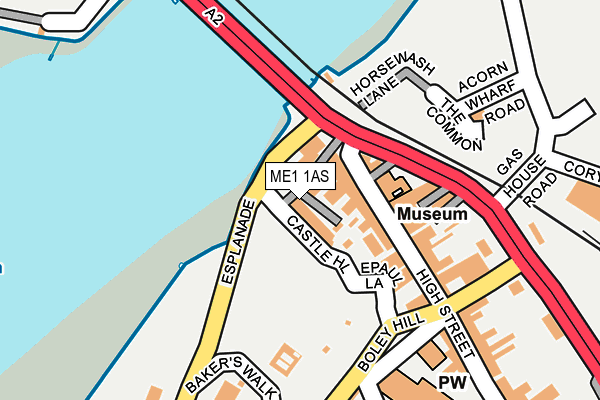 ME1 1AS map - OS OpenMap – Local (Ordnance Survey)