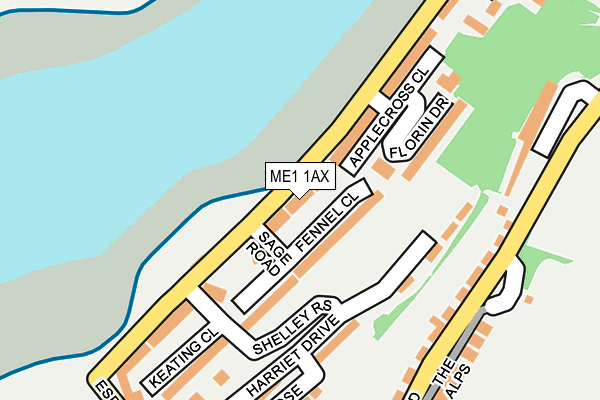 ME1 1AX map - OS OpenMap – Local (Ordnance Survey)