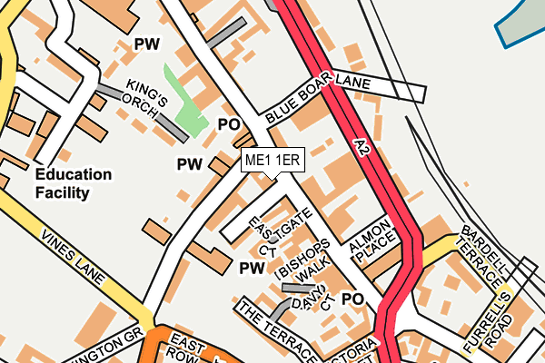 ME1 1ER map - OS OpenMap – Local (Ordnance Survey)