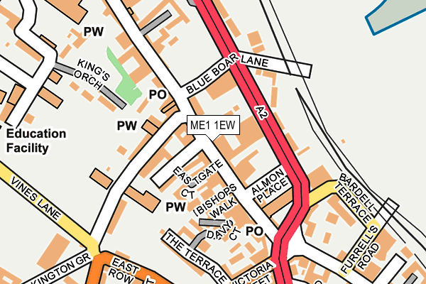 ME1 1EW map - OS OpenMap – Local (Ordnance Survey)