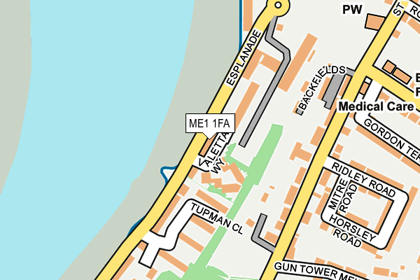 ME1 1FA map - OS OpenMap – Local (Ordnance Survey)