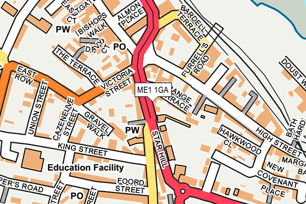 ME1 1GA map - OS OpenMap – Local (Ordnance Survey)
