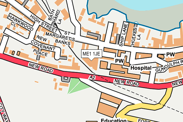 ME1 1JE map - OS OpenMap – Local (Ordnance Survey)