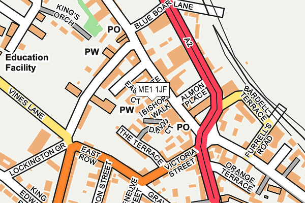 ME1 1JF map - OS OpenMap – Local (Ordnance Survey)