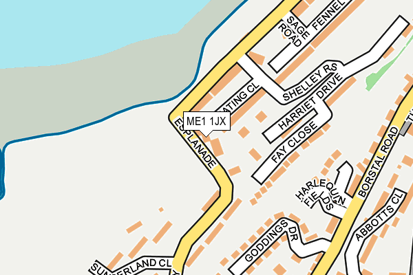 ME1 1JX map - OS OpenMap – Local (Ordnance Survey)