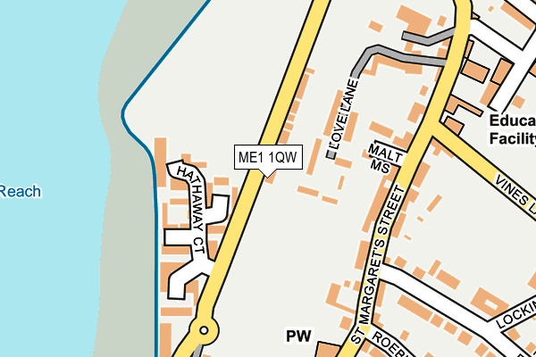 ME1 1QW map - OS OpenMap – Local (Ordnance Survey)
