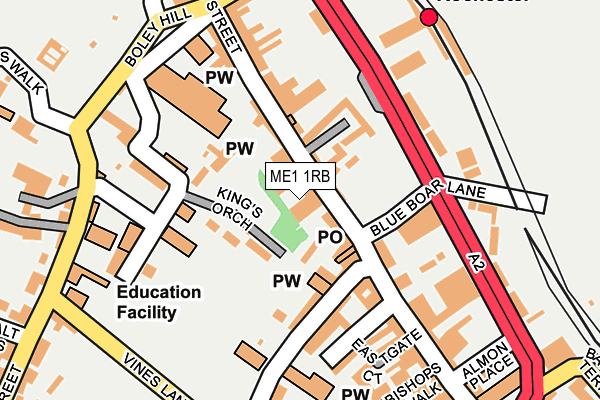ME1 1RB map - OS OpenMap – Local (Ordnance Survey)