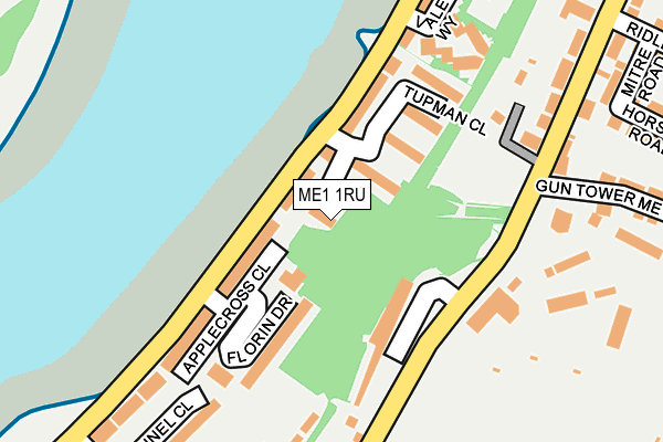 ME1 1RU map - OS OpenMap – Local (Ordnance Survey)