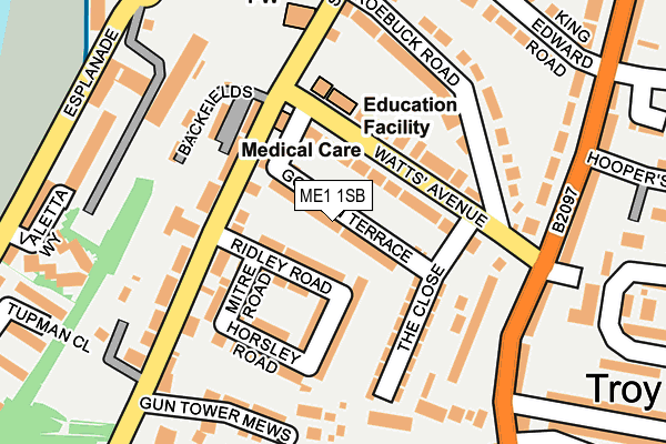 ME1 1SB map - OS OpenMap – Local (Ordnance Survey)