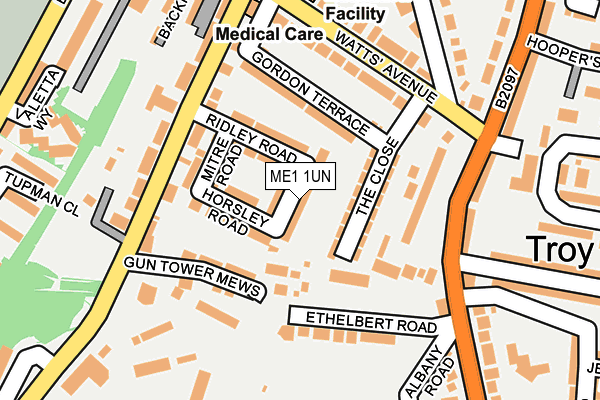 ME1 1UN map - OS OpenMap – Local (Ordnance Survey)