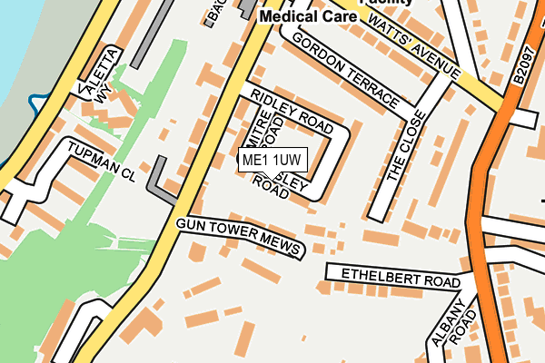 ME1 1UW map - OS OpenMap – Local (Ordnance Survey)