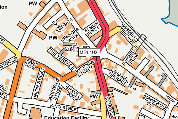 ME1 1UX map - OS OpenMap – Local (Ordnance Survey)