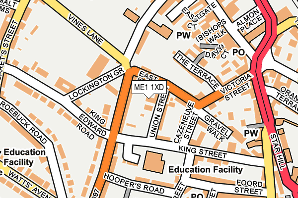 ME1 1XD map - OS OpenMap – Local (Ordnance Survey)