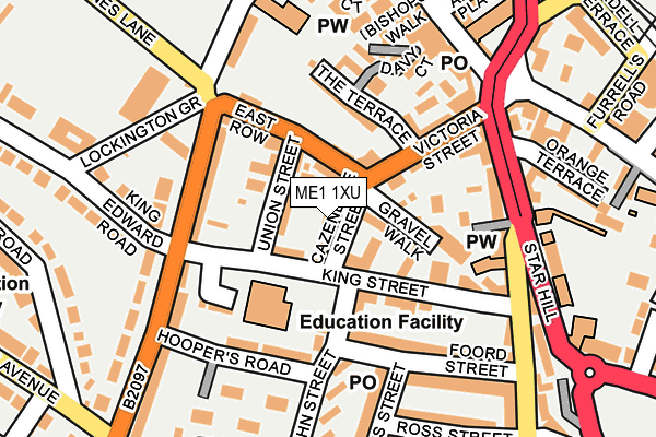 ME1 1XU map - OS OpenMap – Local (Ordnance Survey)