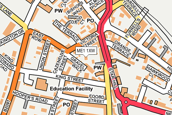 ME1 1XW map - OS OpenMap – Local (Ordnance Survey)