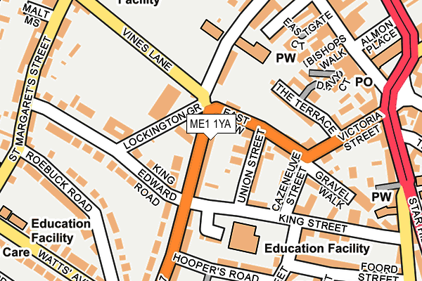 ME1 1YA map - OS OpenMap – Local (Ordnance Survey)