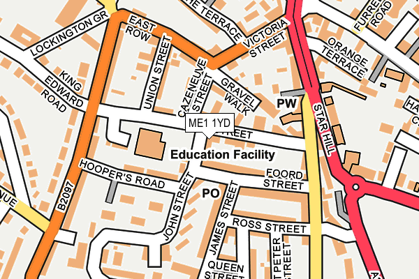ME1 1YD map - OS OpenMap – Local (Ordnance Survey)