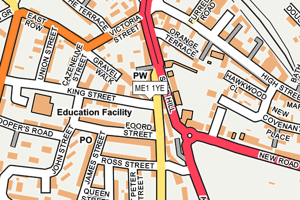 ME1 1YE map - OS OpenMap – Local (Ordnance Survey)