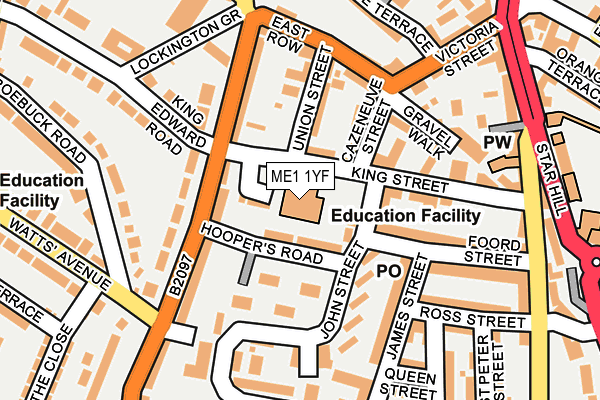 ME1 1YF map - OS OpenMap – Local (Ordnance Survey)