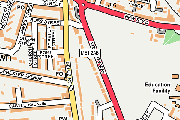 ME1 2AB map - OS OpenMap – Local (Ordnance Survey)