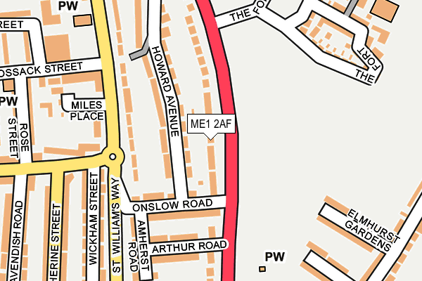 ME1 2AF map - OS OpenMap – Local (Ordnance Survey)