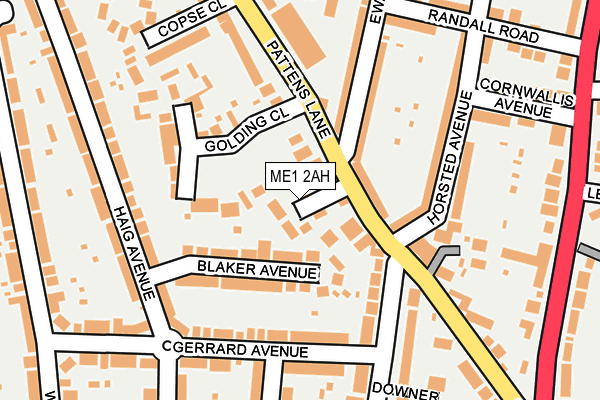 ME1 2AH map - OS OpenMap – Local (Ordnance Survey)