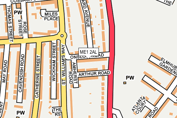 ME1 2AL map - OS OpenMap – Local (Ordnance Survey)