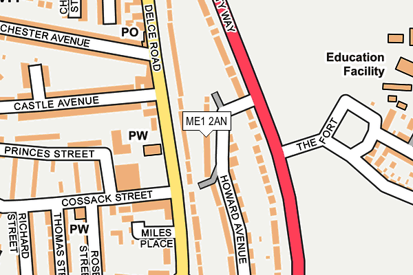 ME1 2AN map - OS OpenMap – Local (Ordnance Survey)