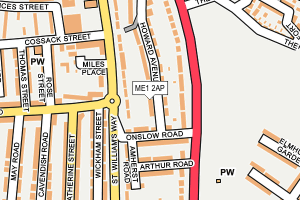 ME1 2AP map - OS OpenMap – Local (Ordnance Survey)