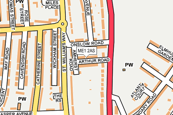 ME1 2AS map - OS OpenMap – Local (Ordnance Survey)