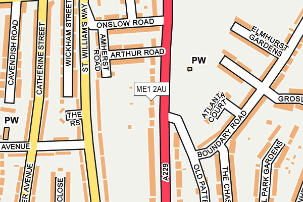 ME1 2AU map - OS OpenMap – Local (Ordnance Survey)