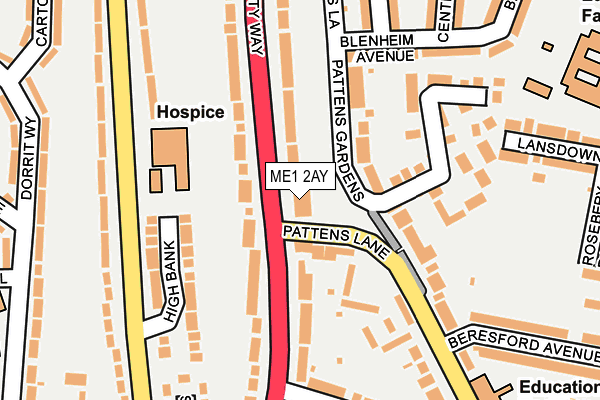 ME1 2AY map - OS OpenMap – Local (Ordnance Survey)