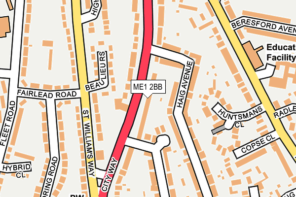 ME1 2BB map - OS OpenMap – Local (Ordnance Survey)