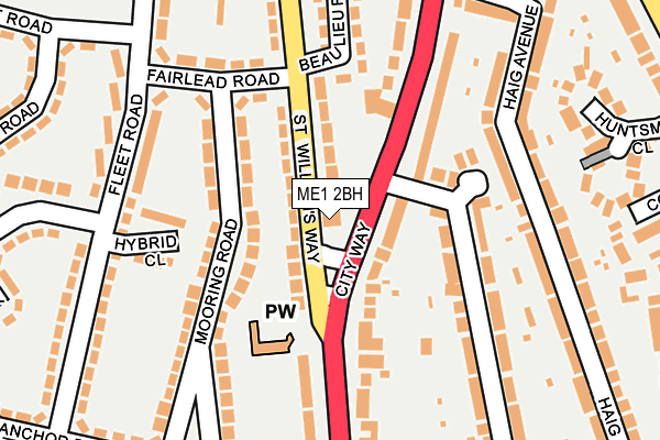 ME1 2BH map - OS OpenMap – Local (Ordnance Survey)
