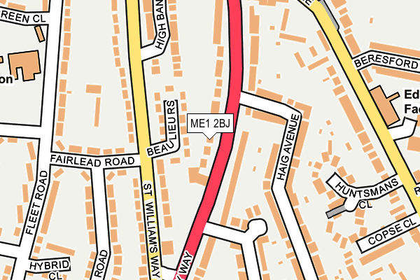 ME1 2BJ map - OS OpenMap – Local (Ordnance Survey)