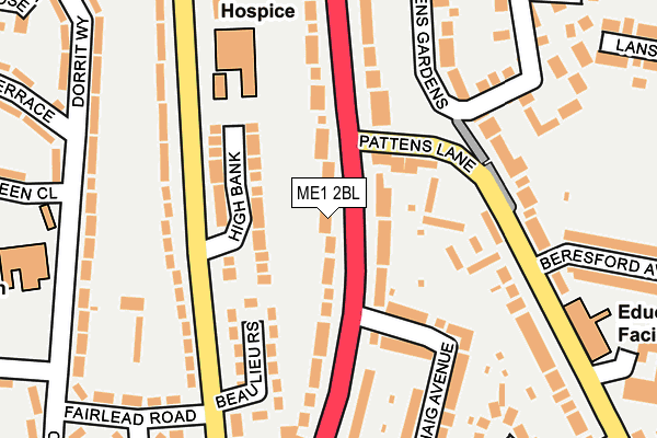 ME1 2BL map - OS OpenMap – Local (Ordnance Survey)