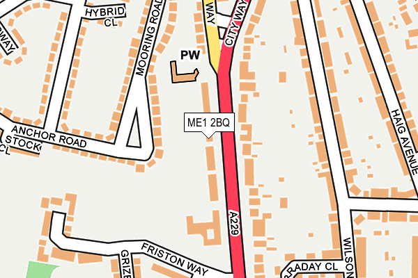 ME1 2BQ map - OS OpenMap – Local (Ordnance Survey)