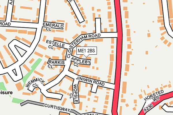 ME1 2BS map - OS OpenMap – Local (Ordnance Survey)