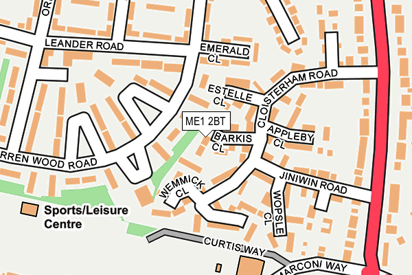 ME1 2BT map - OS OpenMap – Local (Ordnance Survey)