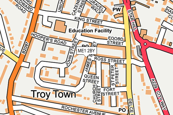 ME1 2BY map - OS OpenMap – Local (Ordnance Survey)