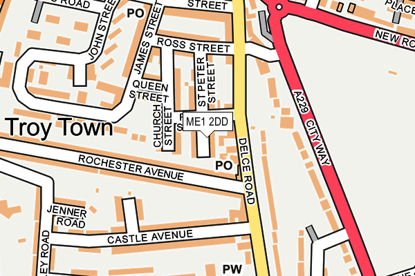 ME1 2DD map - OS OpenMap – Local (Ordnance Survey)