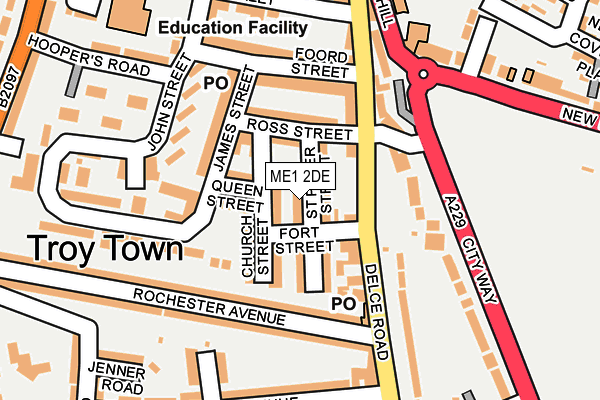 ME1 2DE map - OS OpenMap – Local (Ordnance Survey)