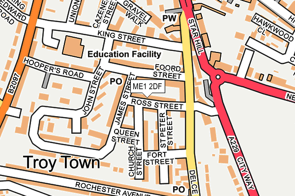 ME1 2DF map - OS OpenMap – Local (Ordnance Survey)