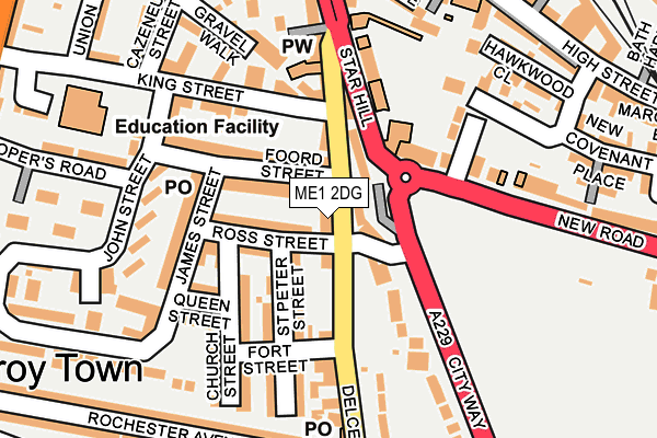 ME1 2DG map - OS OpenMap – Local (Ordnance Survey)