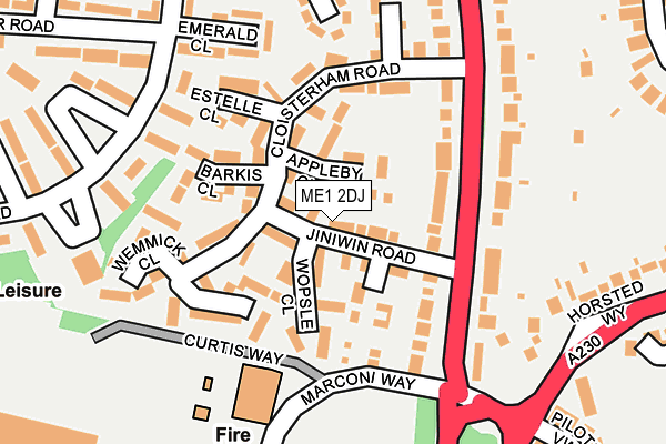 ME1 2DJ map - OS OpenMap – Local (Ordnance Survey)