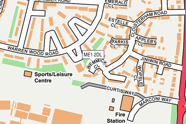 ME1 2DL map - OS OpenMap – Local (Ordnance Survey)